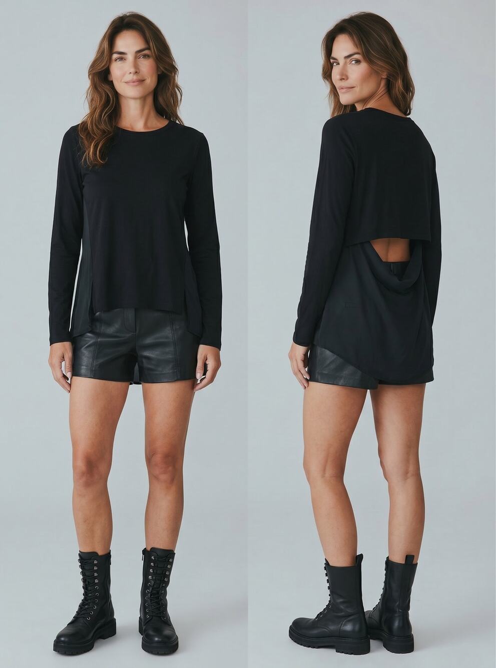 All Saints Nadia Cutout Long Sleeve T-Shirt Top Sz Medium